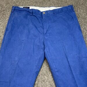 Polo Ralph Lauren Khaki Chino Pants Stretch Slim Fit Blue Mens 38X32 Fits 36X31